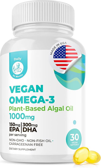 DR. MORITZ Vegan Omega 3 DHA Omega-3 Fatty 1000mg - (30 Count 1))