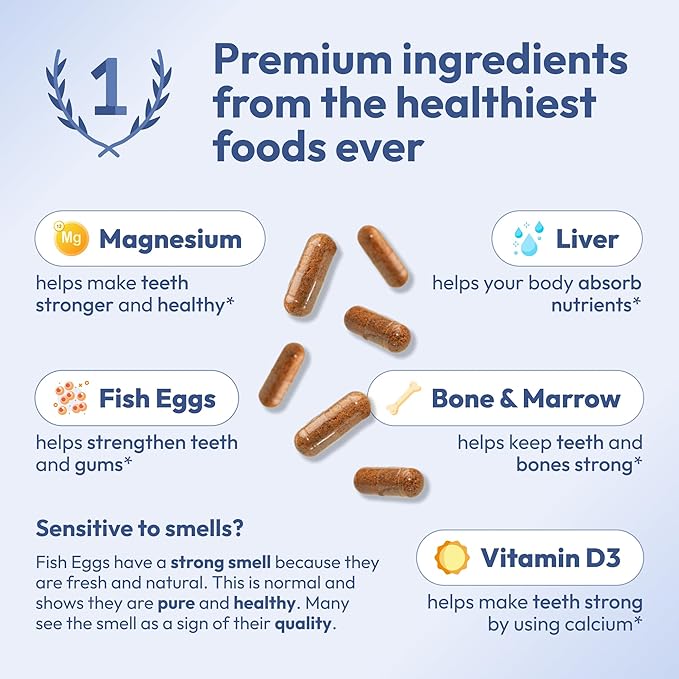 Tooth Restore Supplement for Tooth Remineralization, Teeth Remineralization & Teeth Health, Oral Health Remineralizing Tooth Powder Capsules, Teeth and Gum Vitamins, Remineralize Teeth Vitamins