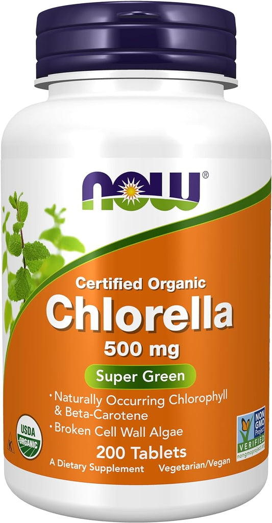 NOW Supplements, Organic Chlorella 500 mg 200 Tablets