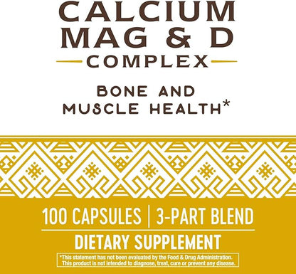 Nature's Way Calcium-Magnesium-Vitamin D Capsules, Supports 100 Capsules