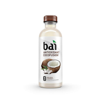 Bai Coconut Flavored Water, Molokai Coconut, Antioxidant Infused Drinks, 18 Fl. Oz. (Pack of 6)