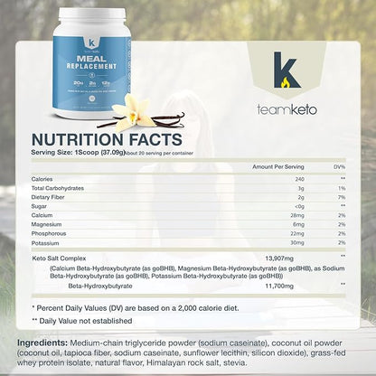 Meal Replacement Powder Gluten Free Contains 100% natural 742g-Vanilla