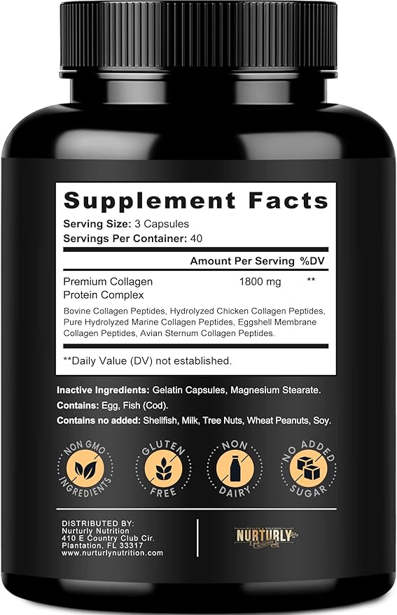 Multi Collagen Peptides Powder Capsules 120 Capsules