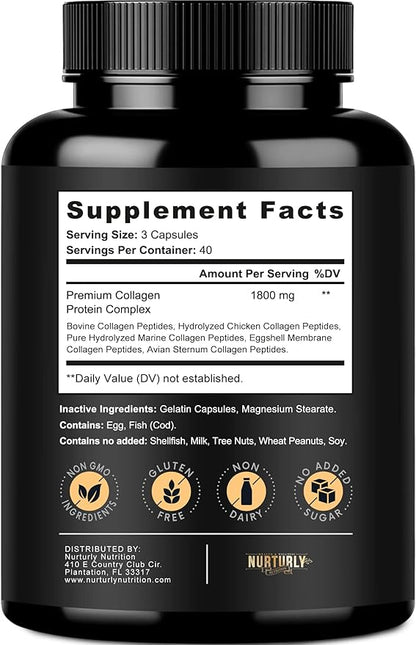 Multi Collagen Peptides Powder Capsules 120 Capsules