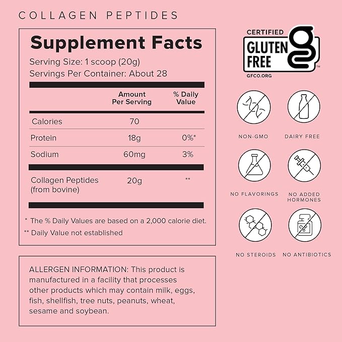 Truvani Hydrolyzed Collagen Peptides 28 Servings 20g Grass-Fed