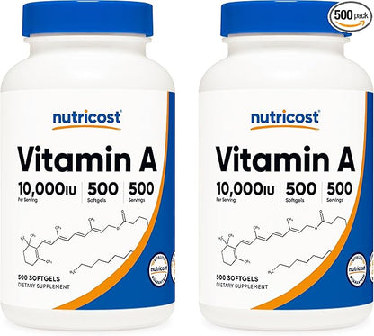 Nutricost Vitamin A 10,000 IU, 500 (2 Bottles)