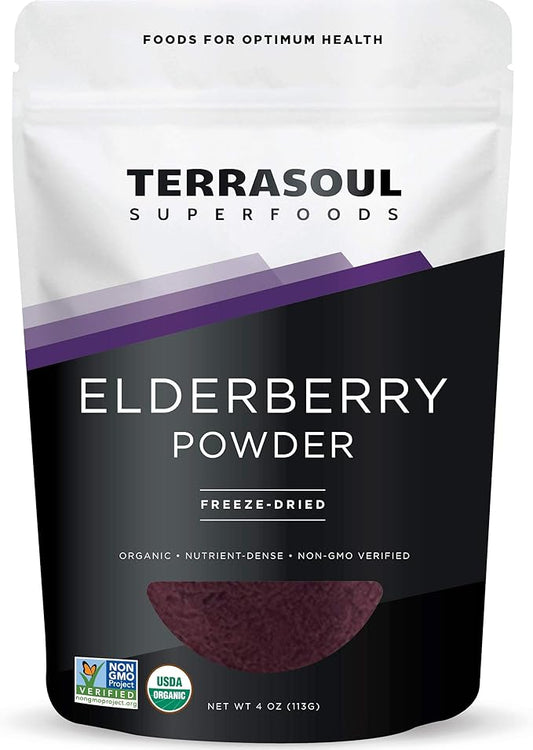 Terrasoul Superfoods Organic Elderberry Powder, 4 Oz