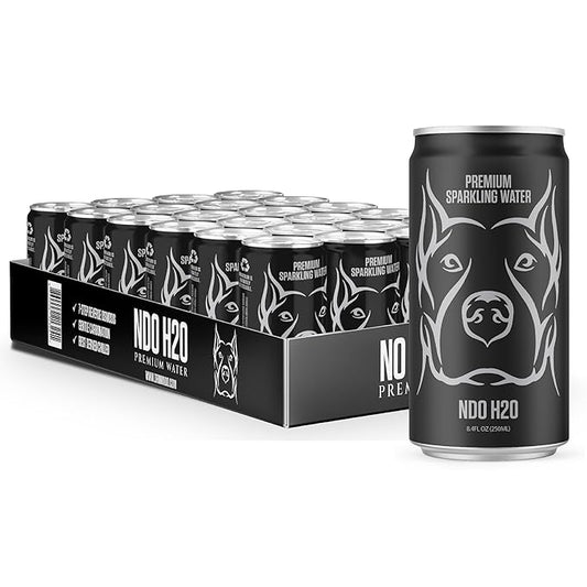 NO DAYS OFF Premium Sparkling Water 8.4oz - Purified Reverse Osmosis Canned Drinking Water with Alkaline pH Balance & Essential Minerals (Pack of 24)