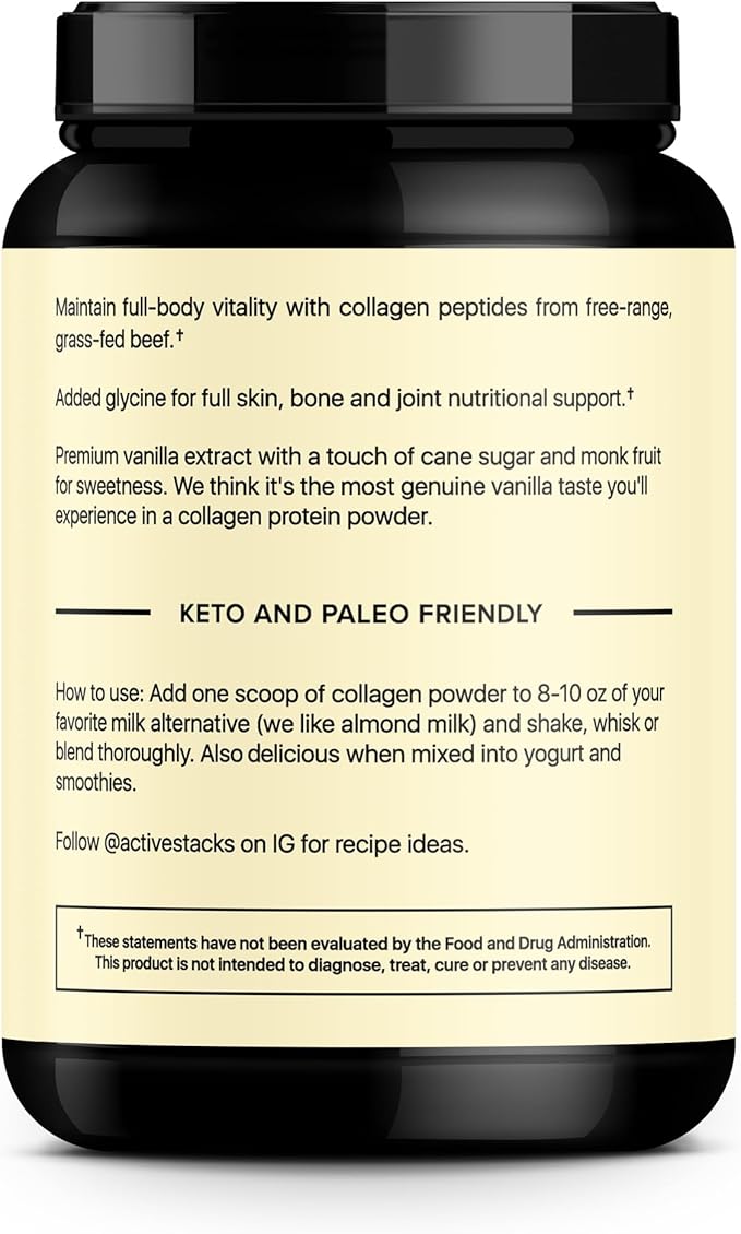 Collagen Peptides Protein Powder, Vanilla 1 & 3 Hydrolyzed 2 Pound