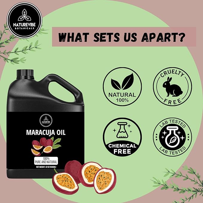 Naturevibe Botanicals Maracuja Oil 32 Ounces 100% Pure