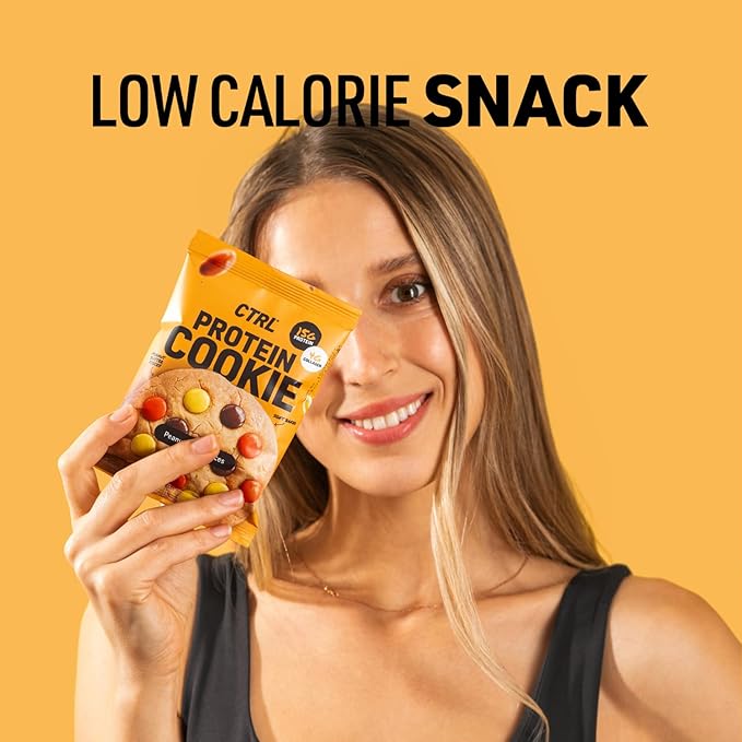 CTRL Peanut Butter Piece Protein Cookies - Soft Baked Cookies with Rich and Creamy Peanut Butter Pieces - Nutrition Packed Protein Treats with 15g of Protein, 4g Collagen & Fiber - Protein Snack for Active Lifestyles (12 Pack)