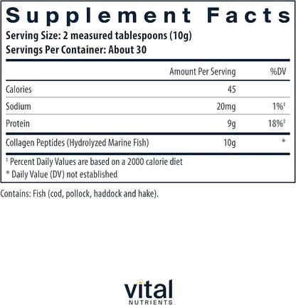 Vital Nutrients Marine Collagen Powder Unflavored 60 Capsules