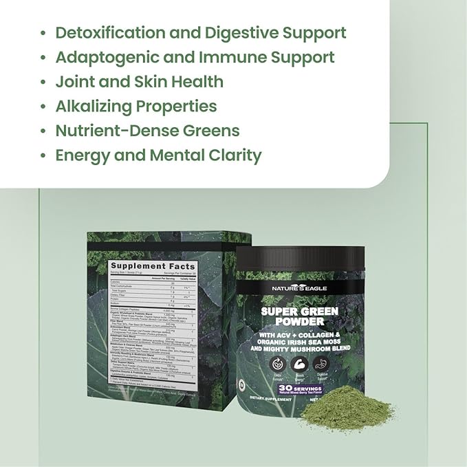Nature’s Eagle Greens Powder with Collagen Peptides