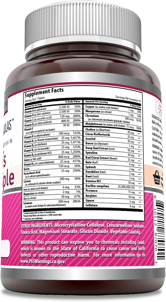 Amazing Formulas Women's Multivitamin Supplement 75 Tablets