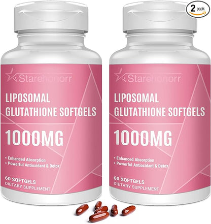 Liposomal Glutathione Softgels 1500MG, Reduced Glutathione 120 Softgels