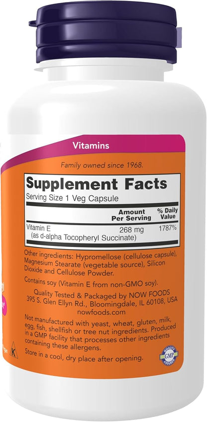 NOW Supplements, Vitamin E-400 IU D-Alpha 100 Veg