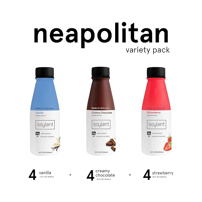 Soylent Complete Nutrition Gluten-Free Vegan Protein 14 Oz, 12 Pack