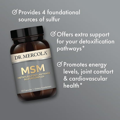 Dr. Mercola, MSM Methylsulfonylmethane Sulfur Complex 30 Servings (60 Capsules),