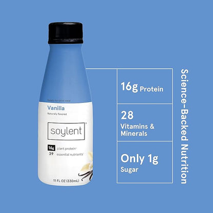 Soylent Vanilla Meal Replacement Shake, Contains 16g Complete 11oz, 12 12 Pack