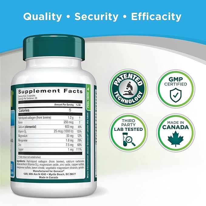 Genacol Collagen and Calcium, Boron, Magnesium D3 for 90 Capsules