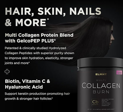 ELMNT Super Collagen Burn for Women KSM66, Biotin+