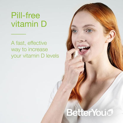 BetterYou D3000 Vitamin D Oral Spray - Convenient Alternative for Tablets - Promotes Strong Bones, Teeth and Immune System - Aids in Calcium Absorption - Natural Peppermint Flavor - 0.5 oz