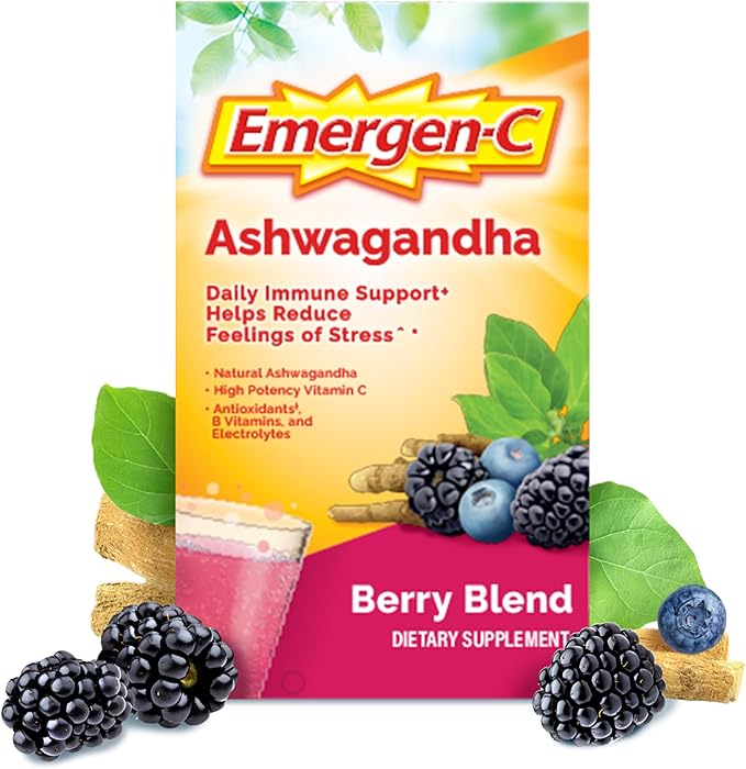 Emergen-C Vitamin C Ashwagandha Drink Mix, 18 Count