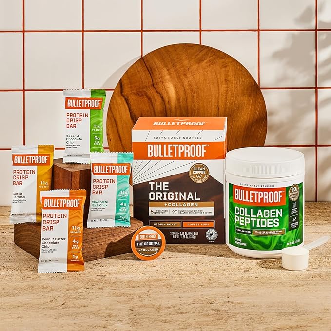 Bulletproof The Original + Collagen Single-Serve Coffee Pods, 10 Count, 100% Arabica Coffee Sourced from Central and South America