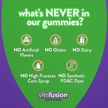 Vitafusion Gorgeous Hair, Skin & Nails Multivitamin plus Biotin and Antioxidant vitamins C&E, Raspberry Flavor, 135ct (45 day supply), from America’s Number One Gummy Vitamin Brand