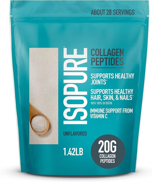 Isopure Collagen Peptides Powder, Promotes Hair, 28 Servings,
