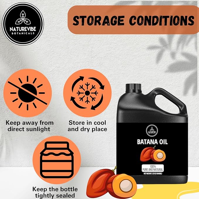 Naturevibe Botanicals Batana Oil 32 Ounces 100% Pure