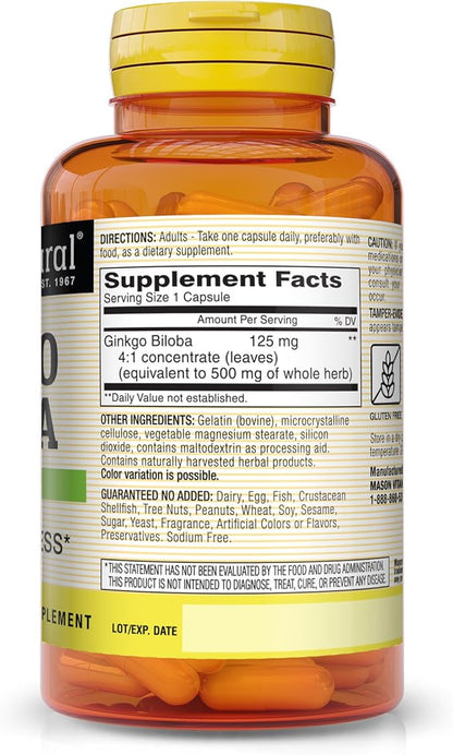 Mason Vitamins Gingko Biloba Capsules, 90
