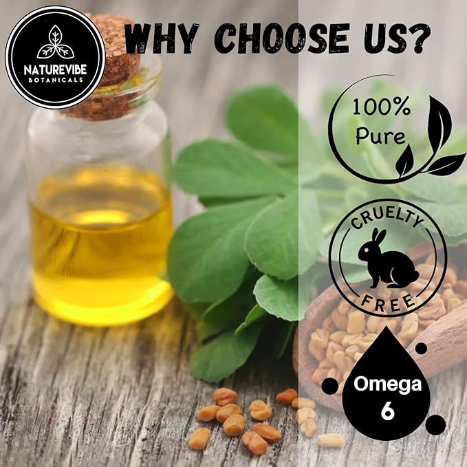Naturevibe Botanicals Fenugreek Oil 32 Ounces 100% Pure