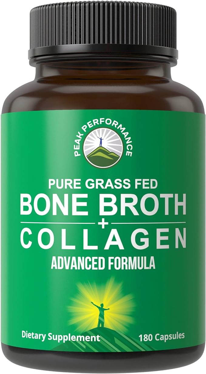 Bone Broth Collagen Capsules. 180 Pills 3 Collagen 1, 2, 2, and 3. Pure