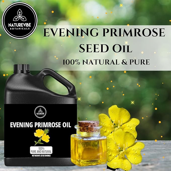 Naturevibe Botanicals Evening Primrose Oil 32 Ounces 100% Pure