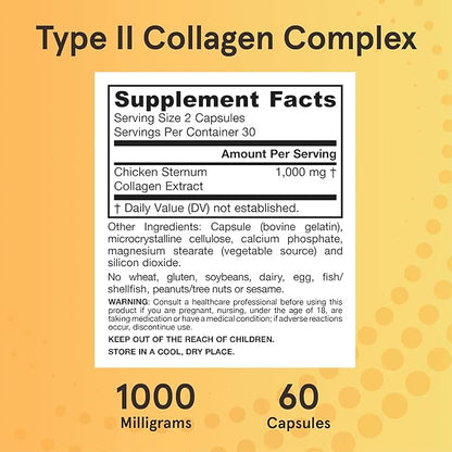 Jarrow Formulas Type II Collagen Complex 1000 mg 60 Capsules, 30 Day