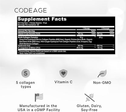 Codeage Multi Collagen Peptides + Probiotics 10.58oz