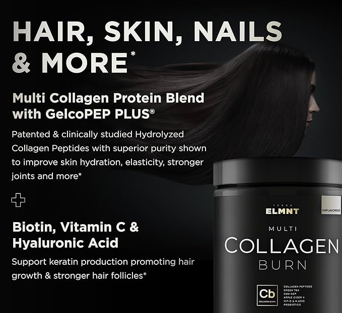 ELMNT Super Collagen Powder for Women KSM-66, Biotin