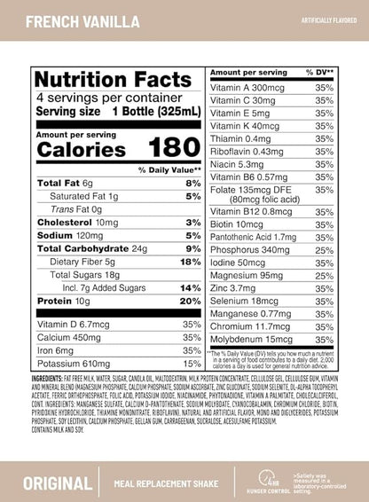 SlimFast Meal Replacement Shake, Original French 10g of 11 Fl. 4 Count