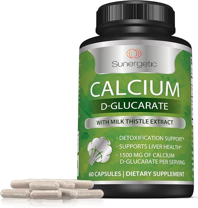 Sunergetic Premium Calcium D-Glucarate Supplement 500mg of 60 Capsules
