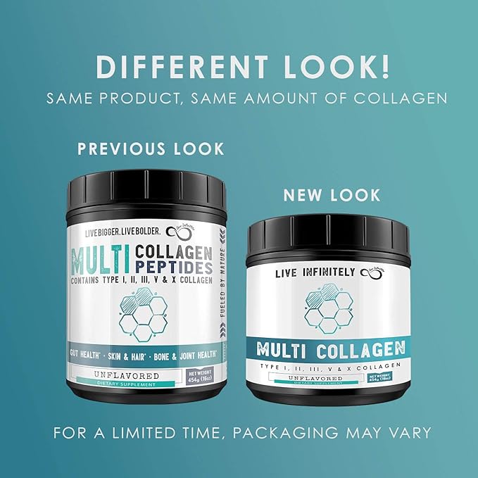 Live Infinitely Multi-Collagen Peptides Powder 9 Essential 16oz