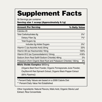 Snap Supplements USDA Organic Beet Root Powder, 3-in-1 Nitric Oxide Supplement, Support Healthy Blood Pressure and Blood Circulation, 250g (8.8 oz, Cherry Lime)
