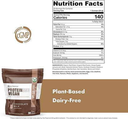 NutraOne ProteinOne Vegan Plant-Based Protein Powder