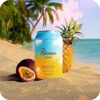 Recess Mood Magnesium Supplement Drink Calming 12 Ounce, 12 (Tropical