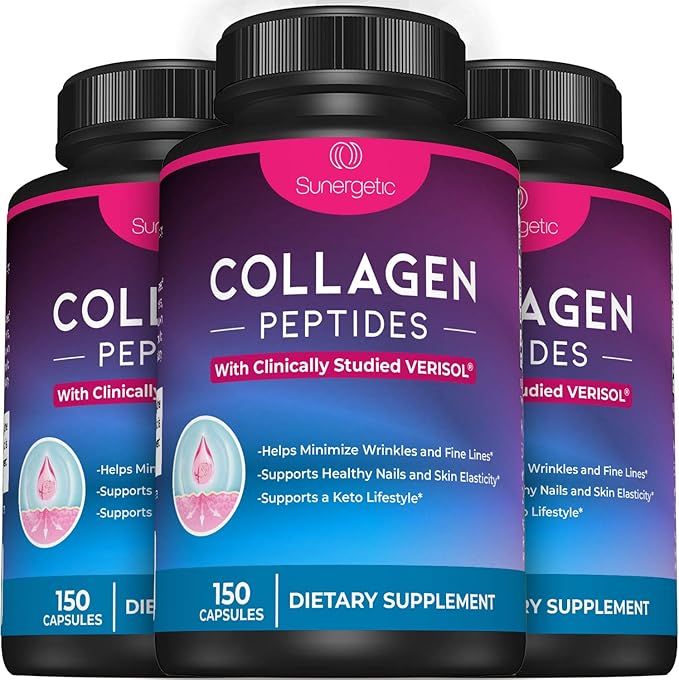 Sunergetic Premium Collagen Peptides Capsules – 2500 mg 1 & 3 – 150 Collagen