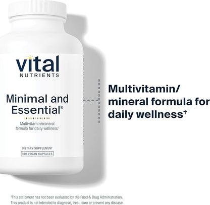 Vital Nutrients Minimal and Essential Multivitamin 180 Capsules