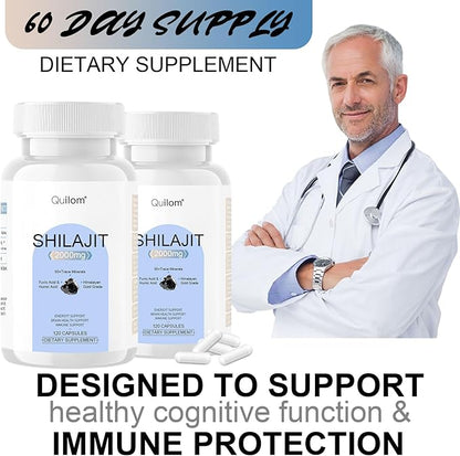Shilajit Pure Himalayan Organic-Shilajit Supplement-Gold Grade Formula,85+Trace Minerals 75%+ Fulvic Shilajit-120-Day Supply