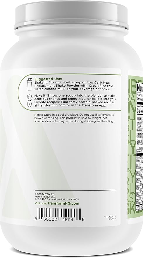TransformHQ Meal Replacement Shake Powder 28 20G Protein