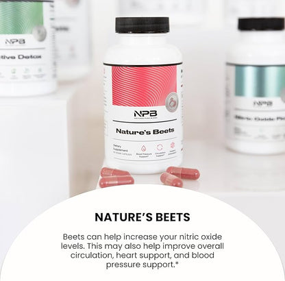 Nature's Pure Blend Organic Beets Capsule I Support Blood Flow, Blood Pressure, Heart Health I Energy Booster, L Arginine
