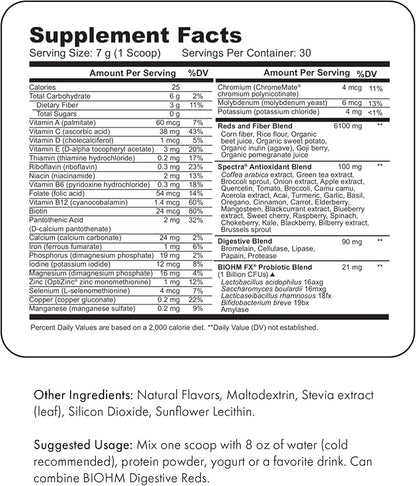 BIOHM Essential Digestive Reds, Superfood Powder,